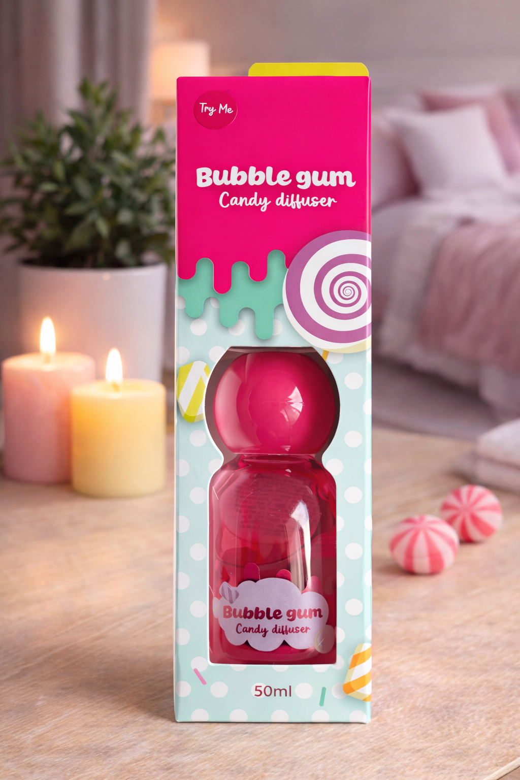 Difuzer mirisa Bubble Gum Candy 50ml – Difuzer mirisa za dom – Slatki miris žvakaće gume – Difuzer mirisa Candy aroma