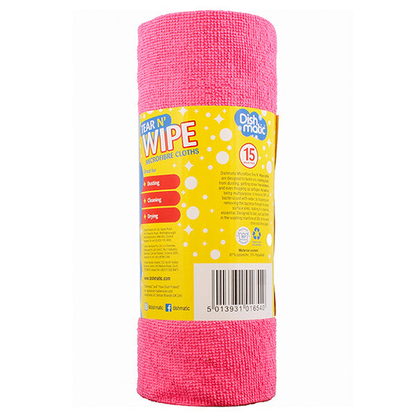 Dishmatic Mikrofiberdukar på Rulle – Randfria, Återanvändbara & Hållbara (15 stycken)