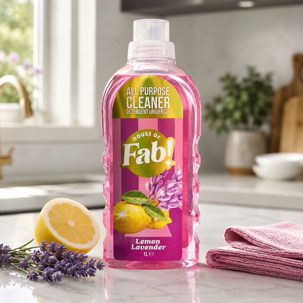 Fabulosa Allesreiniger Lemon Lavender 1000 ml – Geconcentreerde Universele Reiniger met Frisse Citroen-Lavendelgeur