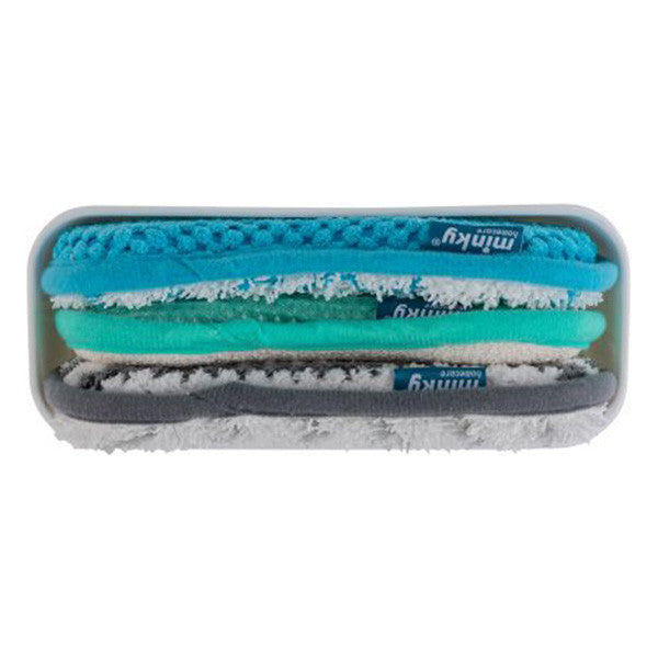 Minky Opbergbox met Schoonmaakpads – 3-Pack (Wit/Grijs, Microvezel)