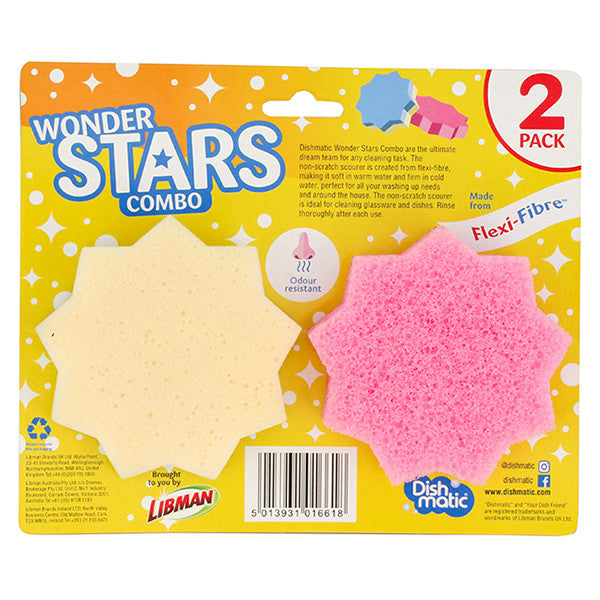 Dishmatic Kratzfreie Scheuerschwämme mit Flexi-Faser – Multifunktional & Geruchsabweisend (2er-Pack)