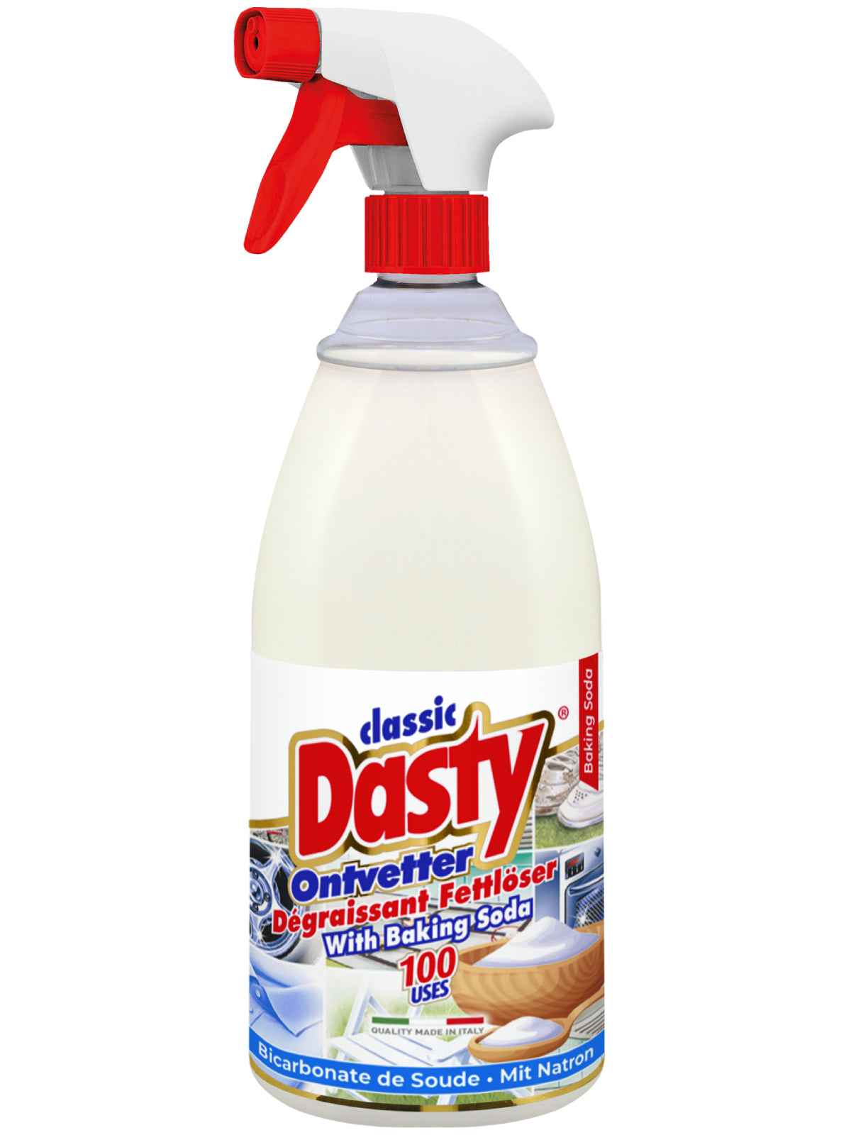 Dasty Ontvetter Baking Soda Spray 1 Liter – Krachtige Allesreiniger tegen Vet en Hardnekkige Vlekken