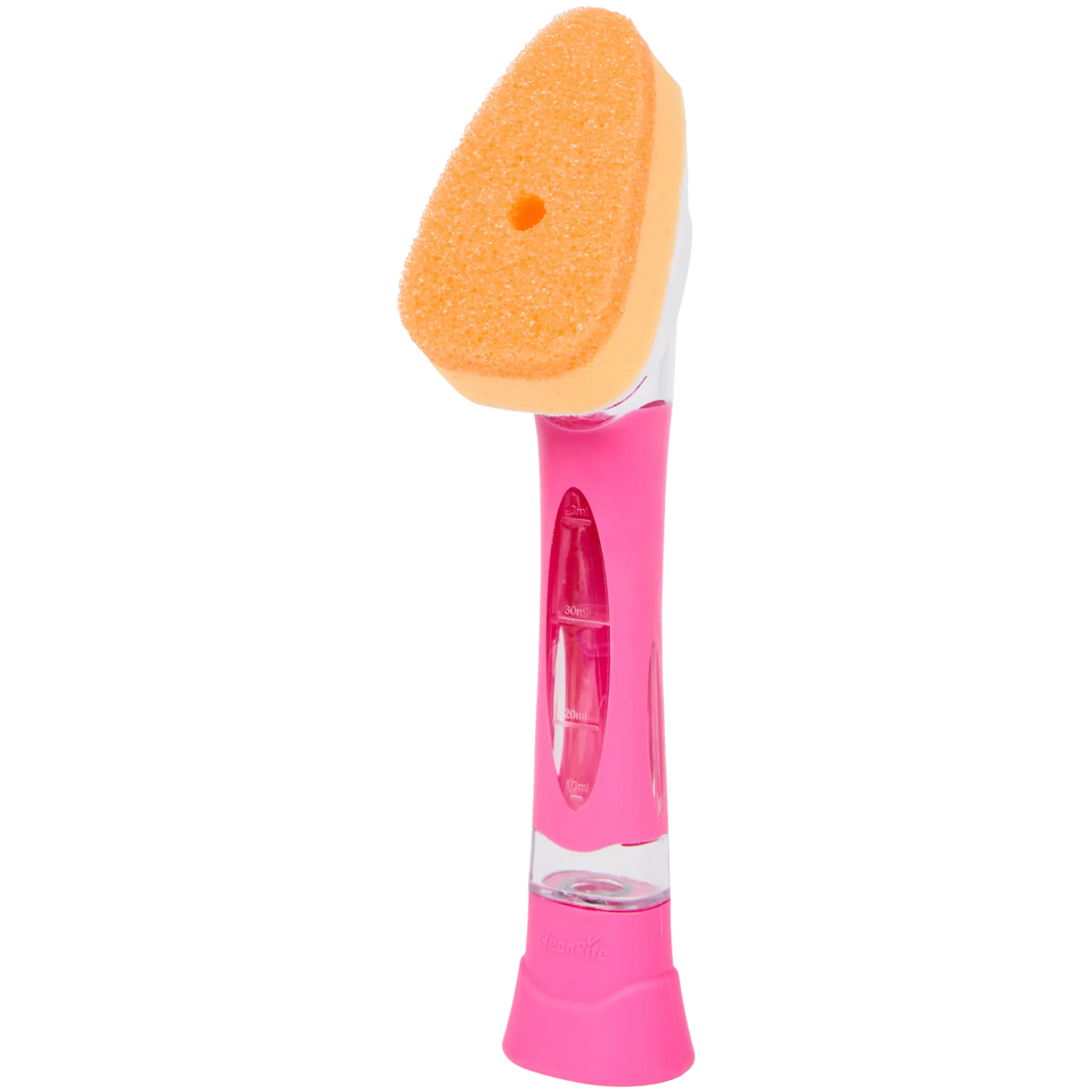 CleanRite Afwasspons met Zeepreservoir – Keukenspons met Handgreep – Roze