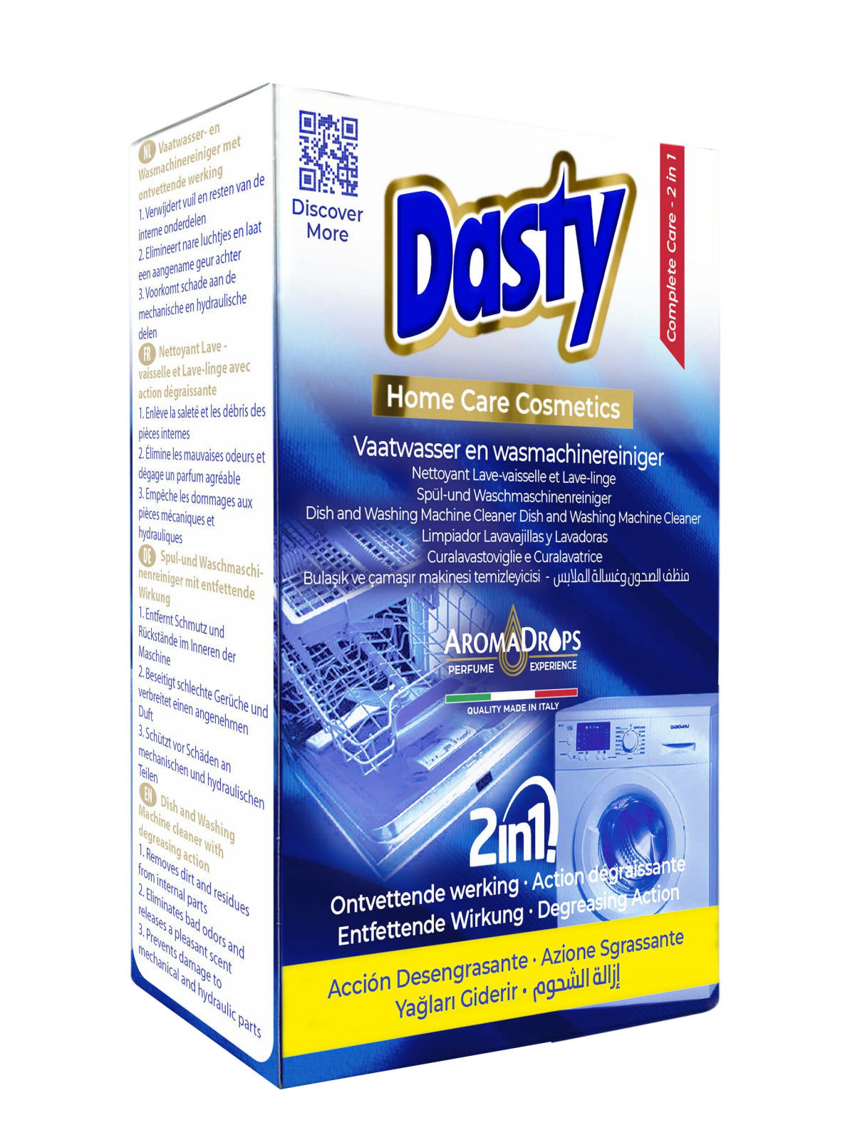 Detergente per lavastoviglie e lavatrice Dasty 230 ml – Sgrassatore e anticalcare 2-in-1