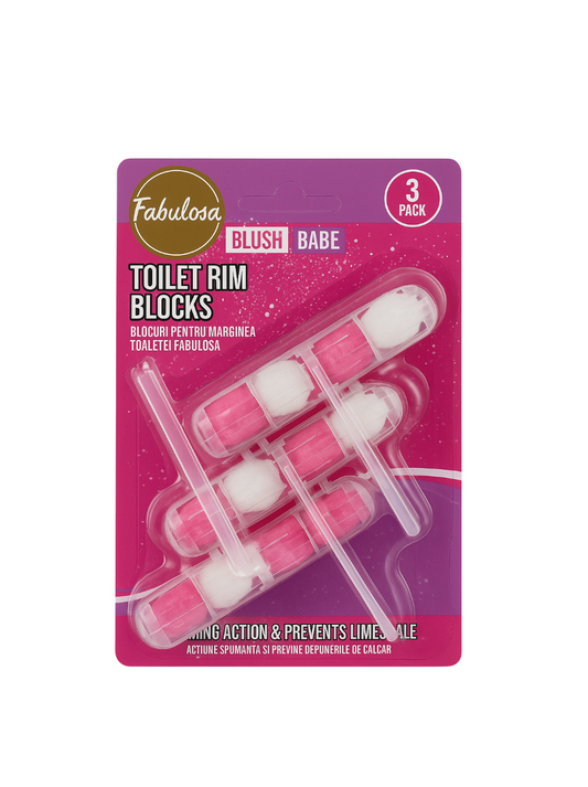Fabulosa Toilettensteine ​​– 3 Stück – Blush Babe – Frischer Duft &amp; Schutz vor Kalk
