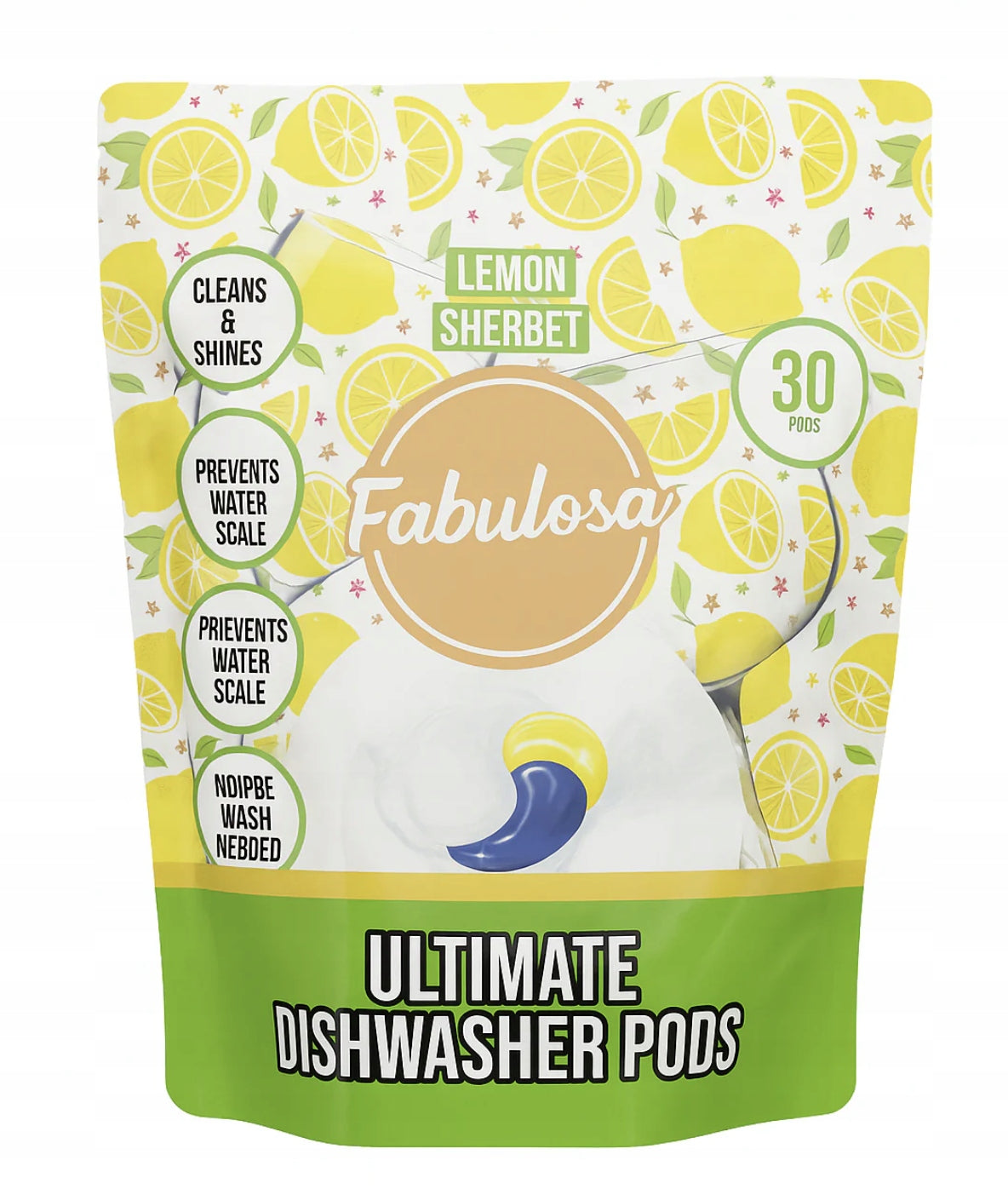 Fabulosa tablety do umývačky riadu – 30 tabliet, Lemon Sherbet