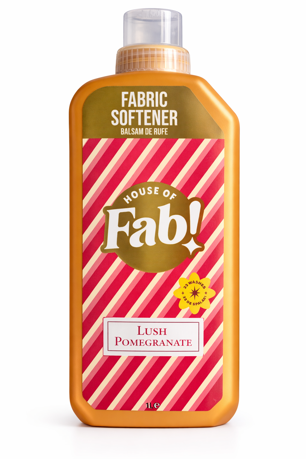 House of Fab Lush Gránátalma Öblítő – Öblítőszer 1L – 33 Mosás – Illatfokozó Ruhakezelő