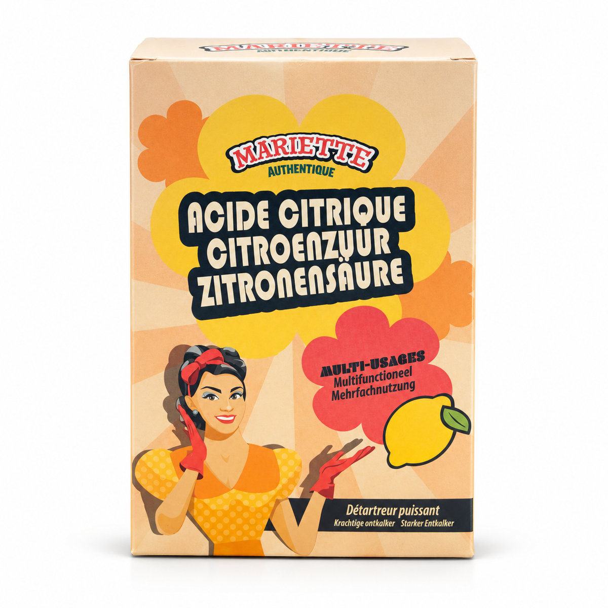 Mariette Authentique Acide Citrique 500g – Détartrant Multifonctionnel Puissant