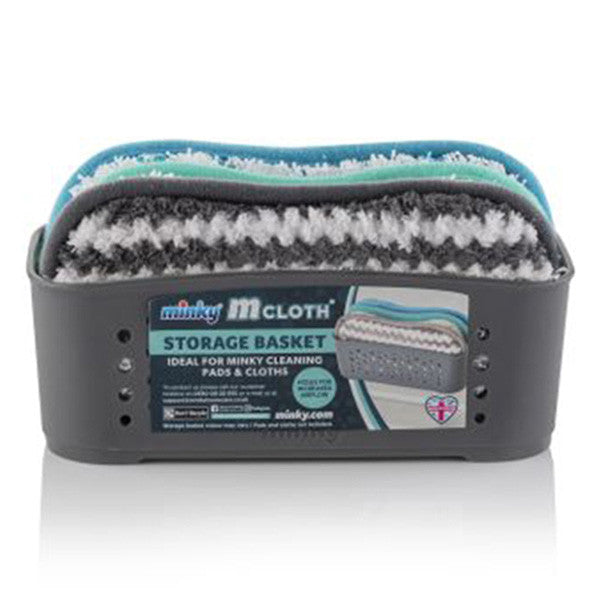 Minky Opbergbox met Schoonmaakpads – 3-Pack (Wit/Grijs, Microvezel)