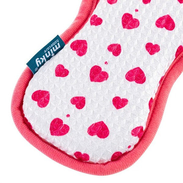 Minky M Tuch Reinigungspad – Hearts Edition (Weiß/Rot • Beidseitig)