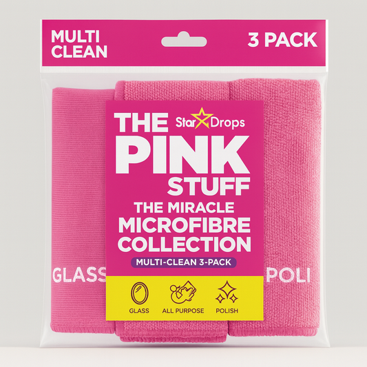 Pink Stuff mikropluošto valymo šluostė rožinė (3 vnt.)