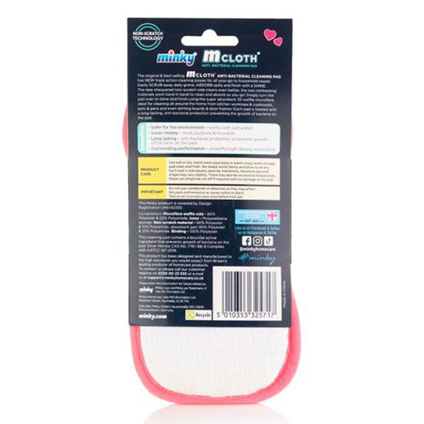 Minky M látkový čisticí pad – vše, co potřebujete, je láska (růžová srdíčka • 3v1 čisticí síla)