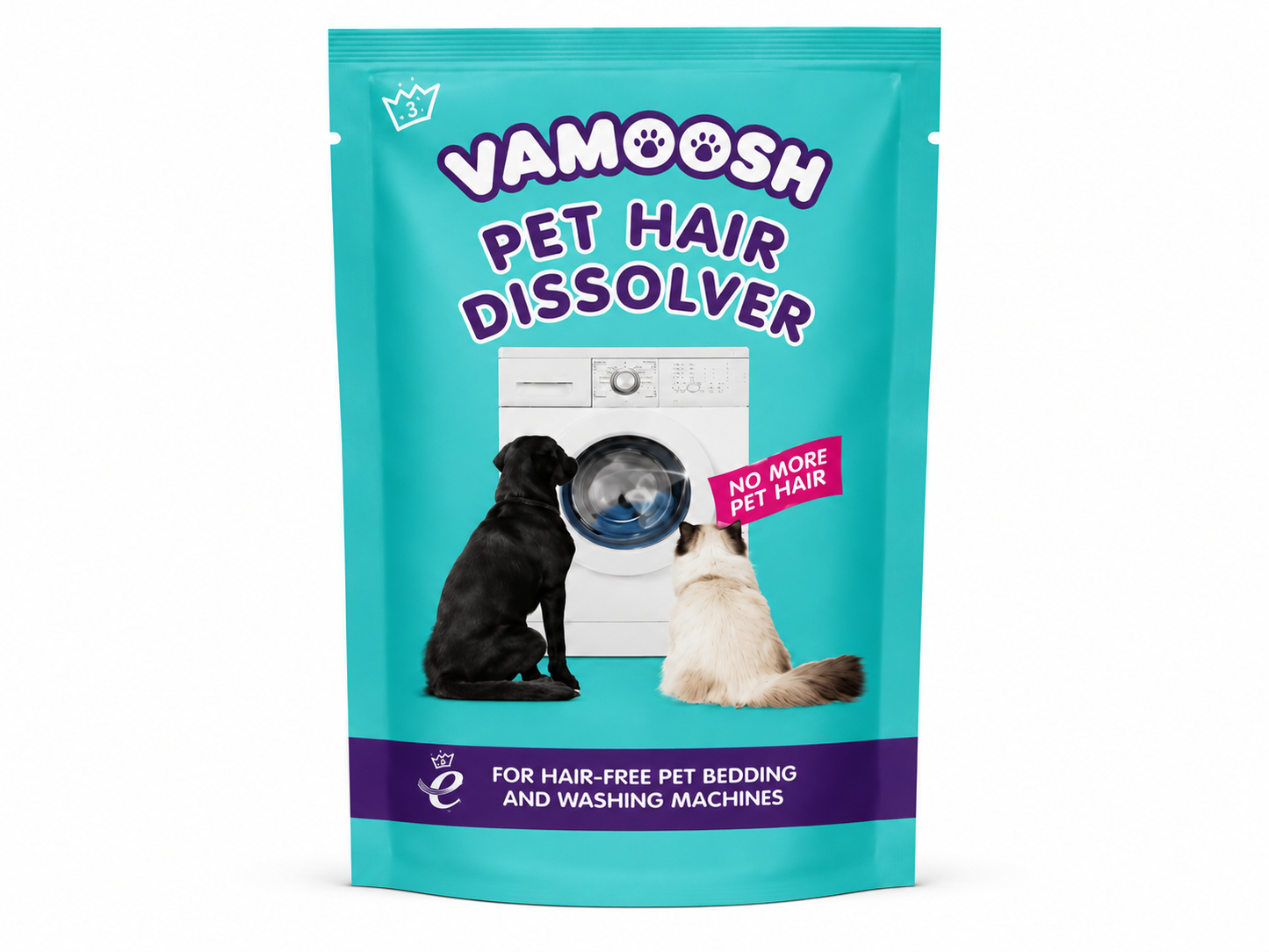 Vamoosh Pet Hair Dissolver – Dierenhaar Oplosser voor Wasmachine – Verwijdert Hondenhaar & Kattenhaar uit Dierenkussens, Dekens en Handdoeken