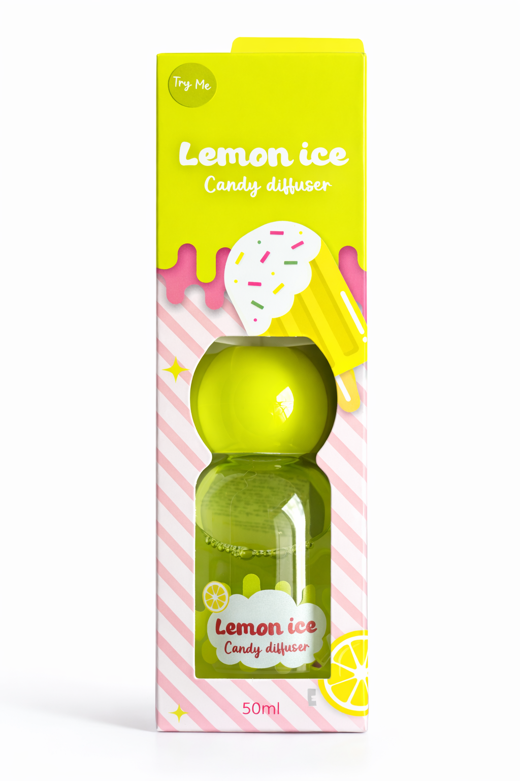 Difuzér Lemon Ice Candy 50 ml – Sladká citronová vůně – Vůně do domu pro pokoj, ložnici a obývací pokoj