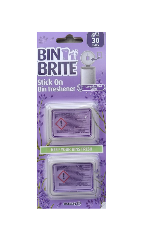 Bin Brite Stick-On Freshener para Contentores – Aroma de Lavanda | Mantenha o seu caixote do lixo fresco até 30 dias | Ambientador para caixotes do lixo