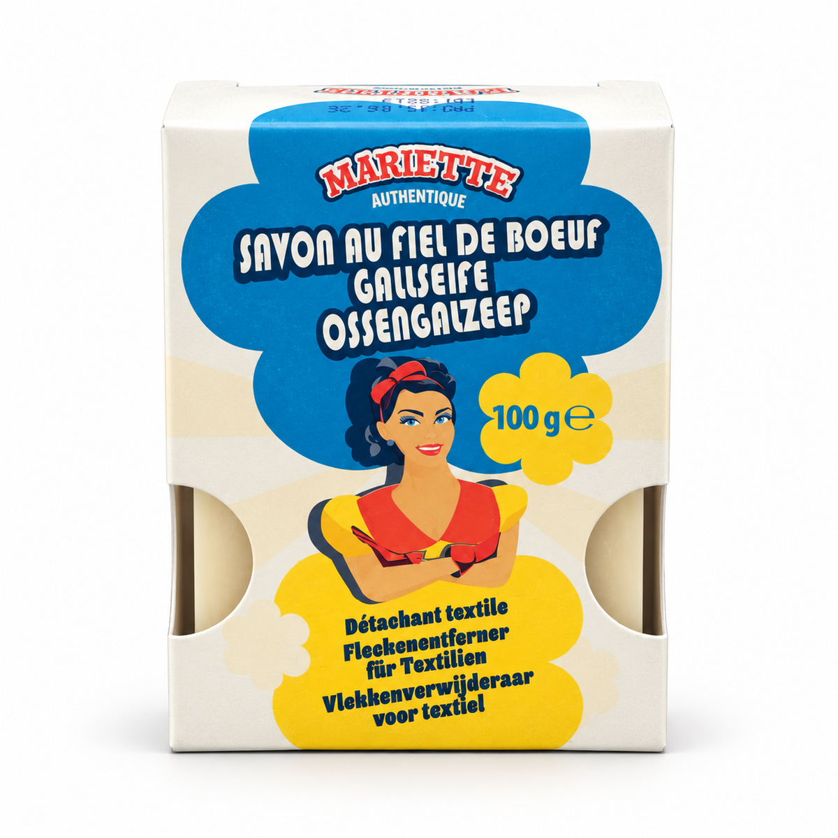 Mariette Savon au fiel de bœuf authentique 100g – Détachant Textile