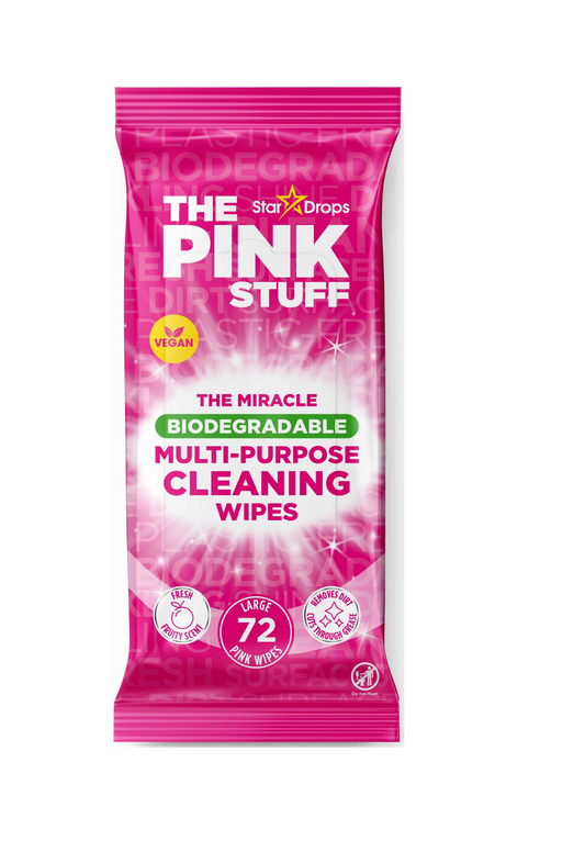 Pink Stuff Antibakteriniai valymo servetėlės Biologiškai skaidomos 72 vnt. - Riboto leidimo