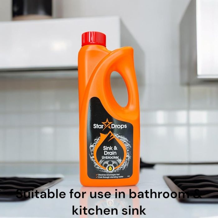Star Drops Odblokovač dřezu a odpadu 500ml – Silný odblokovač odtoku pro okamžitý výsledek